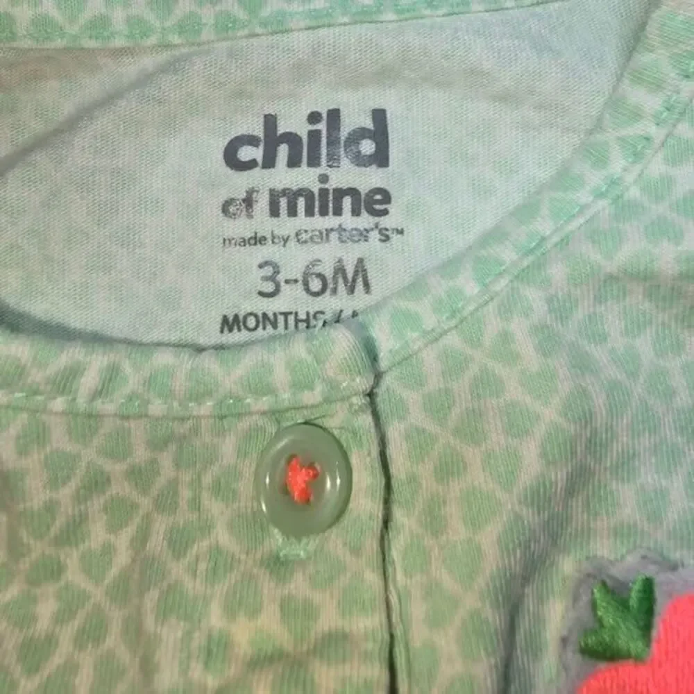 Child Of Mine By Carters baby girl 3/6 month outfit hot pink rainbow